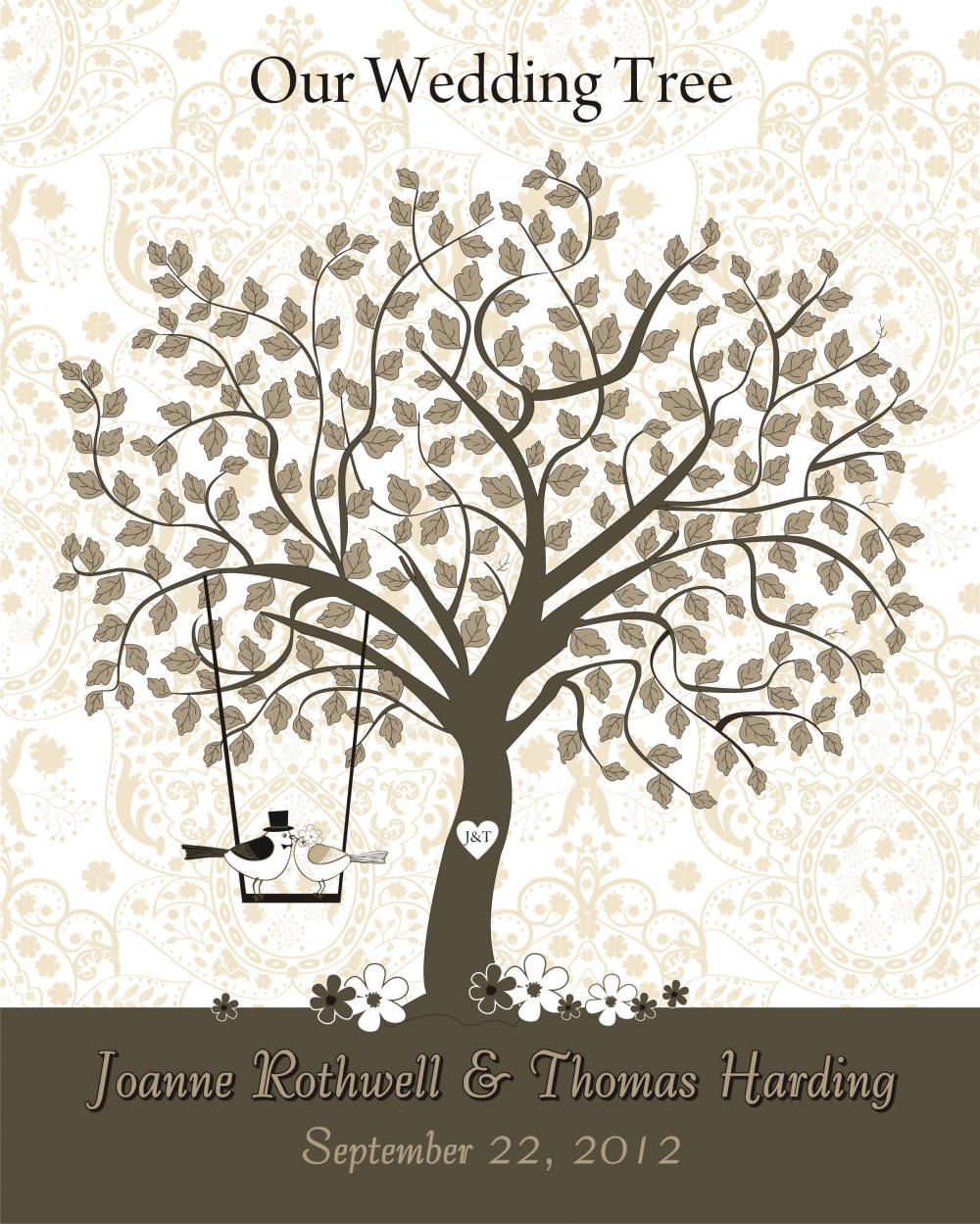 Personalized Wedding Signature Guestbook Tree 16x20
