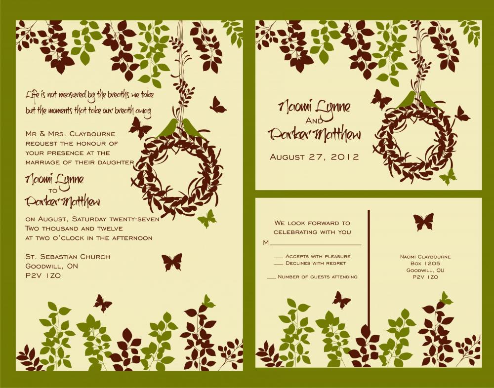 Budget Wedding Invitations Suite: With Matching Rsvp Post Card