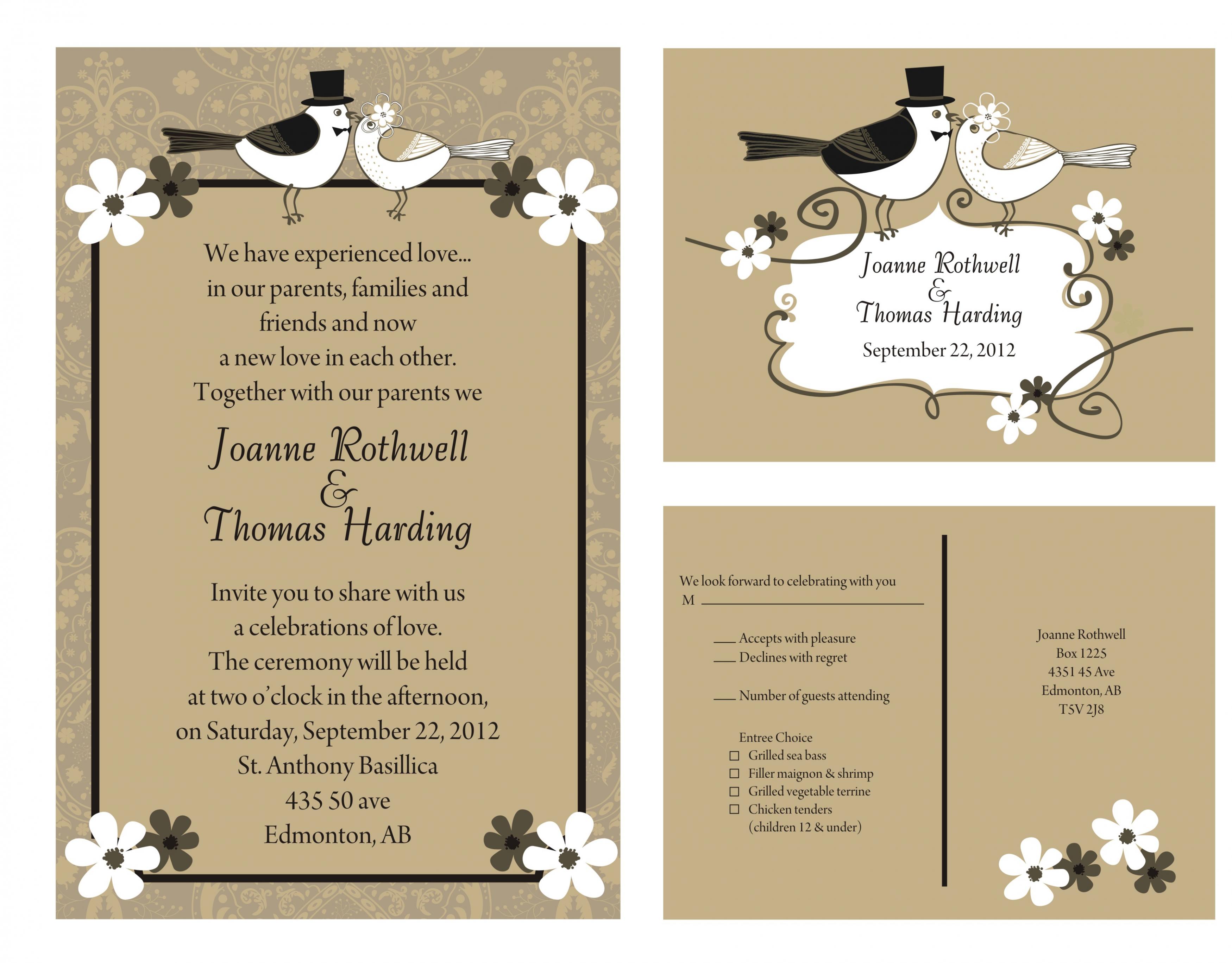 50 Custom Wedding Invitation And Matching Rsvp Cards on Luulla